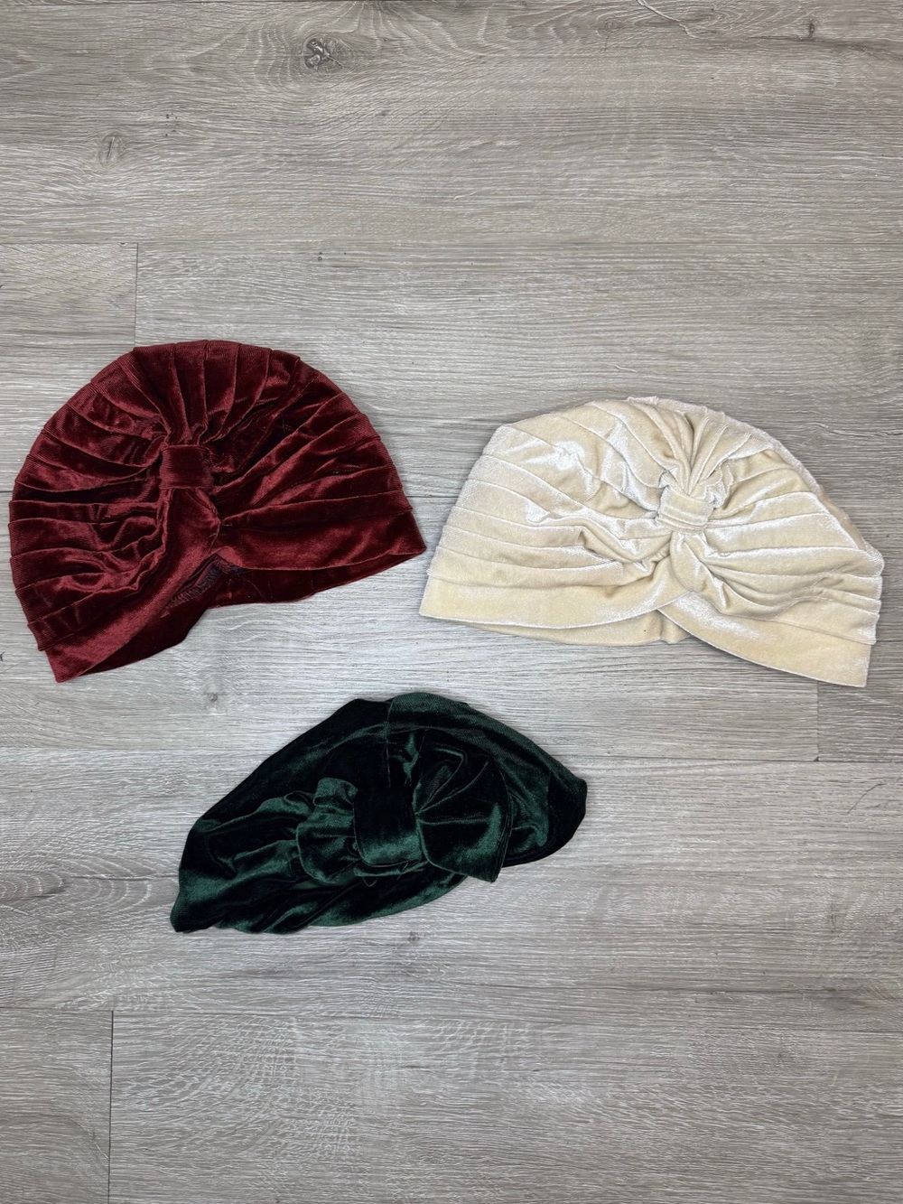 Velvet Turban Head Wrap Bundle Soft Stretch Hair Wrap Sleep Cap Set of 3